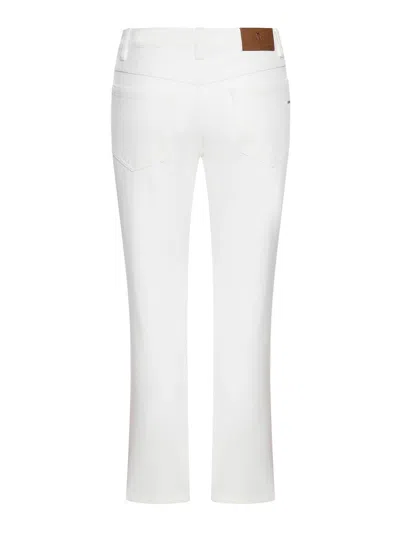 Brunello Cucinelli Slim High Waisted Pants In Blanco