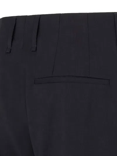 Fendi Night Blue Virgin Wool Trousers In Azul