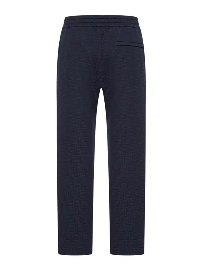 Fendi Monogram Trackpants In Blue