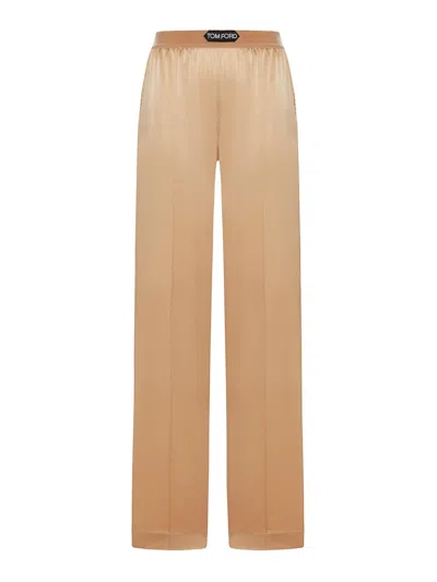 Tom Ford Stretch Silk Pajama Pants In Color Carne Y Neutral