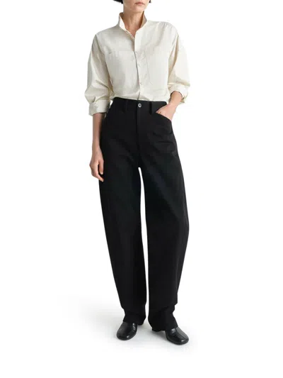Lemaire Five Pocket Twisted Pants In Negro