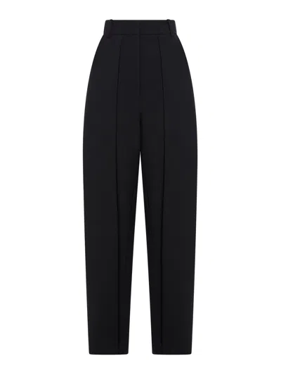 Khaite Womens Maris High-rise Straight-leg Wool-blend Trousers Black In Black