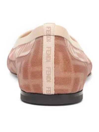 Fendi Colibri Ff Mesh Pointed Ballerina Flats In Color Carne Y Neutral