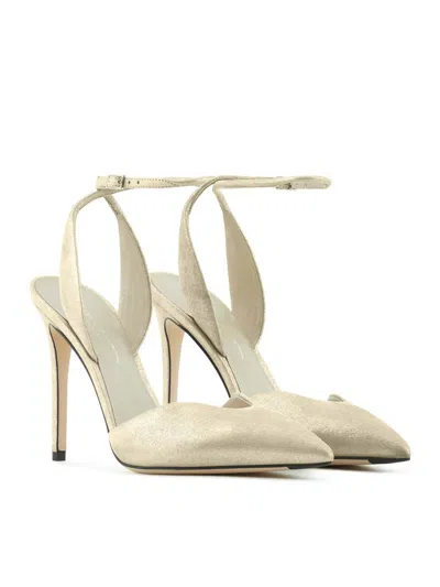 Giorgio Armani Ankle Strap High-heeled Sandals In Gris