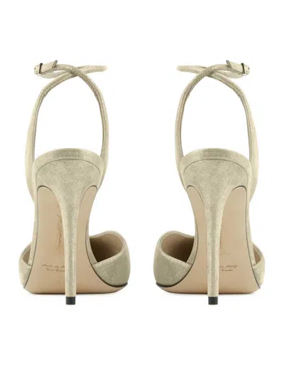 Giorgio Armani Ankle Strap High-heeled Sandals In Gris