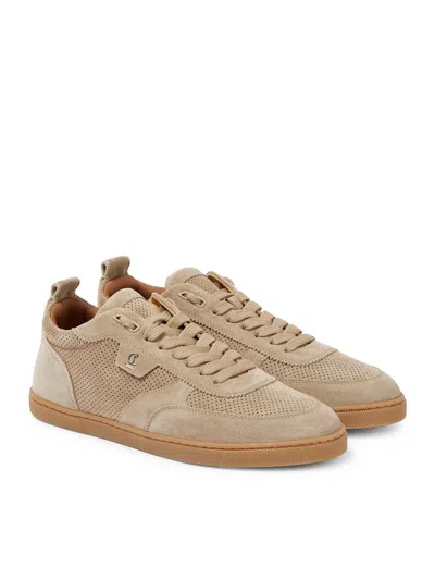 Christian Louboutin Tutti Rui Crosta Suede Sneakers In Color Carne Y Neutral