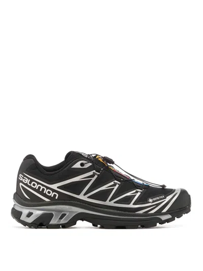 Salomon Mens Black Black Silver Xt-6 Gtx Quick-lace Mesh Low-top Trainers In Negro