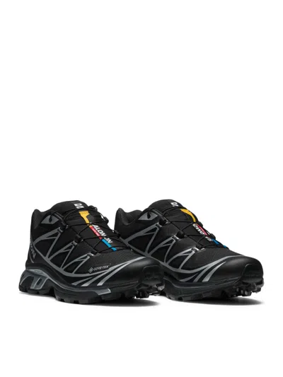 Salomon Mens Black Black Silver Xt-6 Gtx Quick-lace Mesh Low-top Trainers In Negro