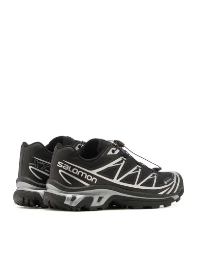 Salomon Mens Black Black Silver Xt-6 Gtx Quick-lace Mesh Low-top Trainers In Negro