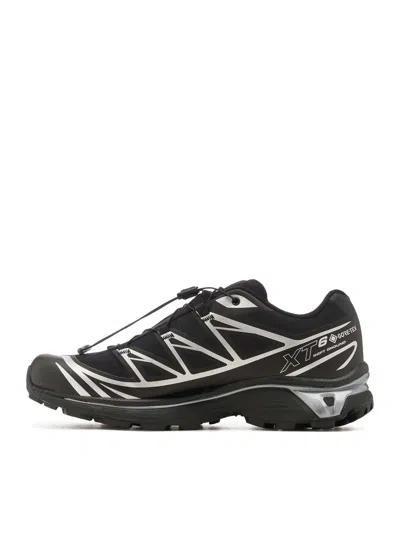 Salomon Mens Black Black Silver Xt-6 Gtx Quick-lace Mesh Low-top Trainers In Negro