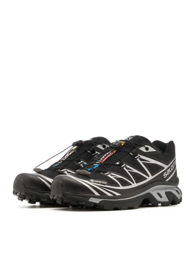 Salomon Mens Black Black Silver Xt-6 Gtx Quick-lace Mesh Low-top Trainers In Negro
