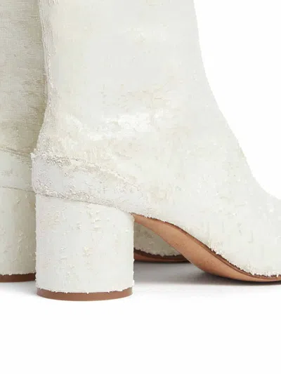 Maison Margiela Women's White Leather Ankle Boots In Blanco