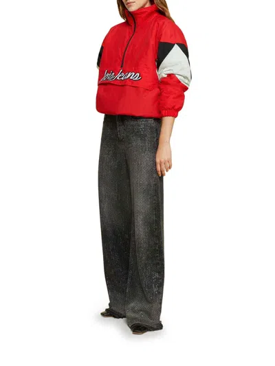 Lois Embellished Denim Wide-leg Jeans In Negro