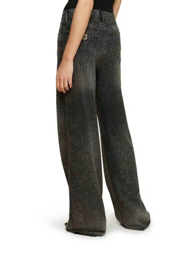 Lois Embellished Denim Wide-leg Jeans In Negro