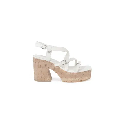 Guess Beige Leather Women's Sandal In Beige