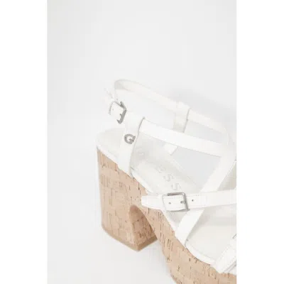 Guess Beige Leather Women's Sandal In Beige