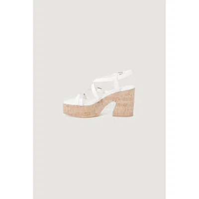Guess Beige Leather Women's Sandal In Beige
