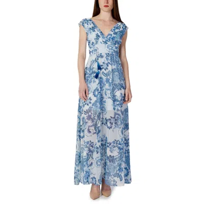 Guess Blue Polyester Dress In Blue