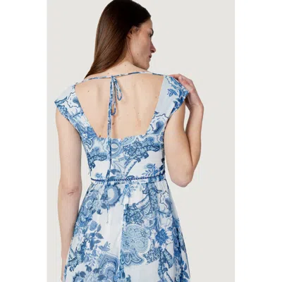 Guess Blue Polyester Dress In Blue