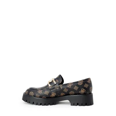 Guess Brown Polyethylene Flat Women's Shoe In Brown