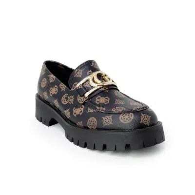 Guess Brown Polyethylene Flat Women's Shoe In Brown