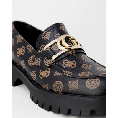Guess Brown Polyethylene Flat Women's Shoe In Brown