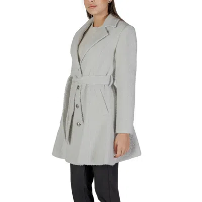 Guess Gray Polyester Jackets & Women's Coat In Gray