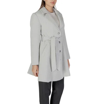 Guess Gray Polyester Jackets & Women's Coat In Gray