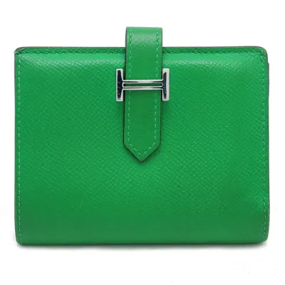 Pre-owned Hermes Green Leather Wallet (bi-fold) ()