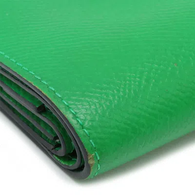 Pre-owned Hermes Green Leather Wallet (bi-fold) ()
