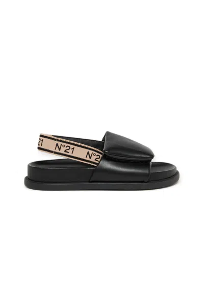 N°21 Sandali Fussbett Con Elastico In Black