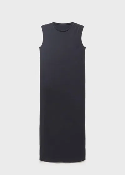 Mango Robe Longue Fluide Gris Anthracite - Femme - S -  In Gris Anthracite