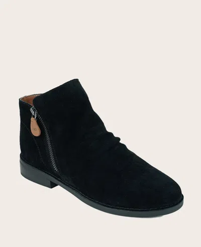 Gentle Souls - Emma Suede Double Zip Bootie In Black Suede