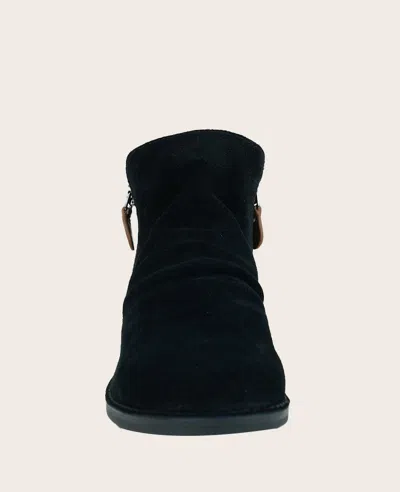Gentle Souls - Emma Suede Double Zip Bootie In Black Suede
