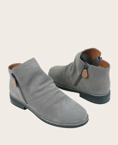 Gentle Souls - Emma Suede Double Zip Bootie In Cement Suede