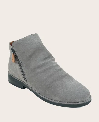 Gentle Souls - Emma Suede Double Zip Bootie In Cement Suede
