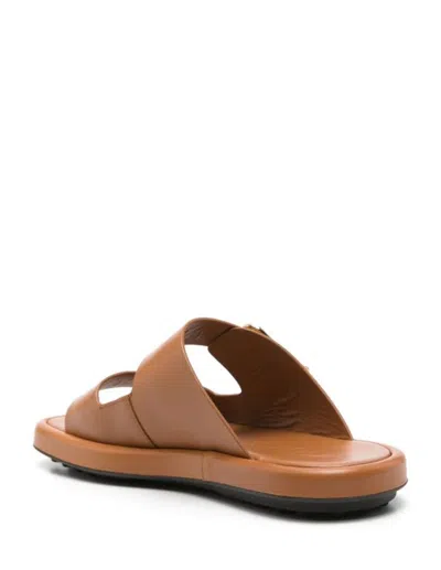 Tod's Leather Sandals In Brown