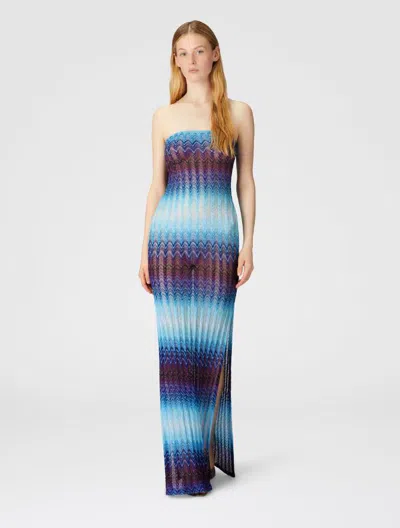 Missoni Long Cover-up Without Straps In Blue/purple