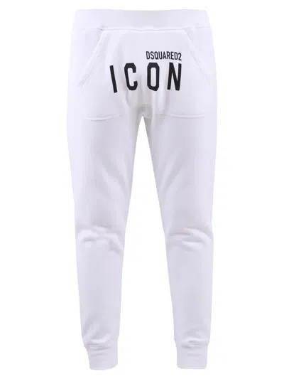 Dsquared2 Icon Logo Print Jogging Pants In White