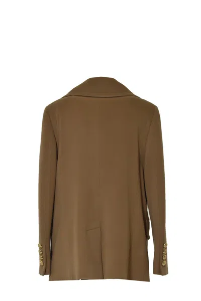 Tagliatore Camel Cashmere And Wool Blanche Coat In Brown