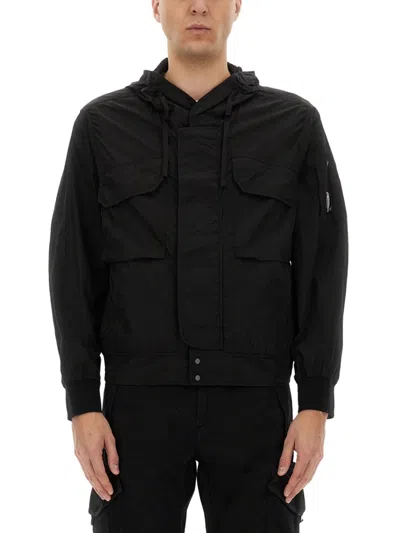 C.p. Company C.p.company Shell R Double Pocket Goggle Jacket In Black