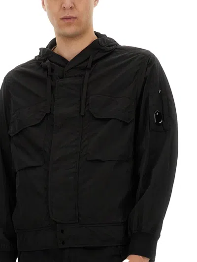 C.p. Company C.p.company Shell R Double Pocket Goggle Jacket In Black