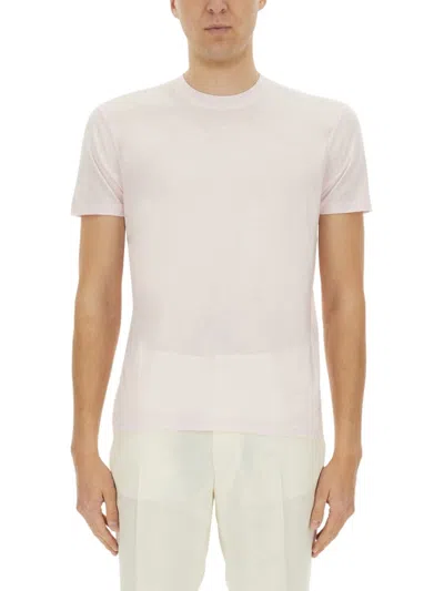 Tom Ford Placed Rib Slim-fit Lyocell And Cotton-blend T-shirt In White
