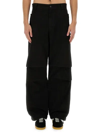 Msgm Utility Cargo Pant With Multiple Pockets In Black