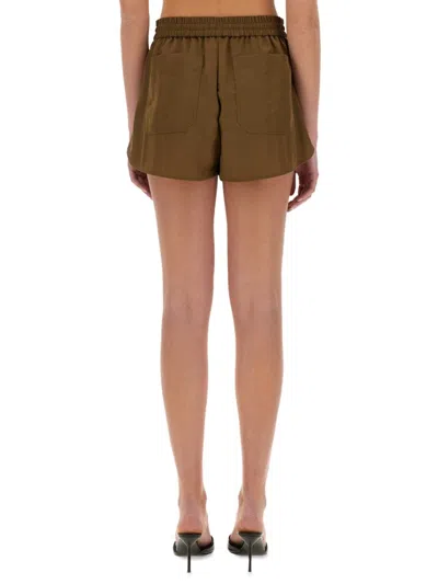 Helmut Lang Boxer Shorts With Pleats In Brown