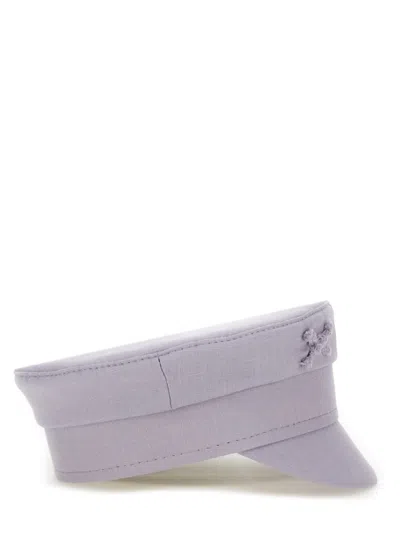 Ruslan Baginskiy Distressed Flat Top Cap With Short Brim In White