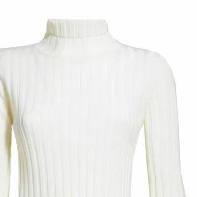 Etro Cream Pure Wool Turtleneck Sweater With Multicolor Cuffs In White