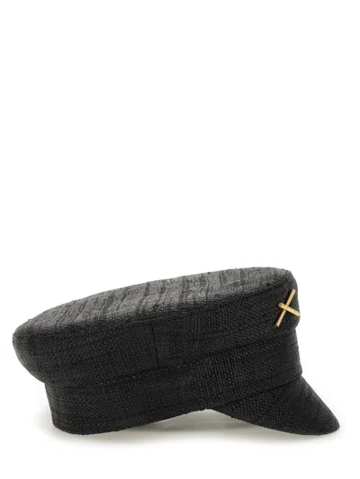 Ruslan Baginskiy Piercing Inspired Baker Boy Cap In Black