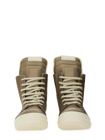 Rick Owens Sneakers High-top Contrast Sole In Grey