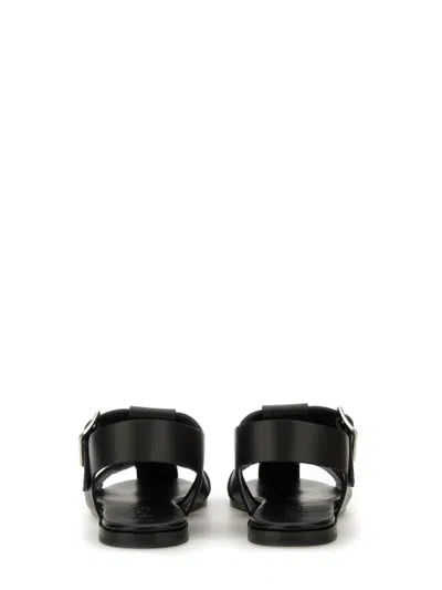 Aeyde Strappy Open Toe Flat Sole Sandals In Black
